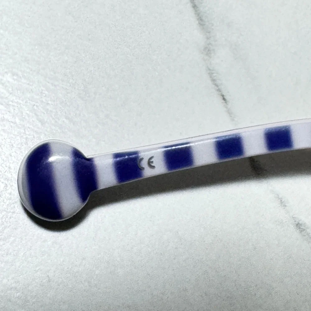 Jonathan Adler Burgundy Rectangular Eyeglass Frames Blue White Stripe 53-17-135